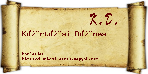 Kürtösi Dénes névjegykártya